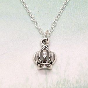 Dainty Royal Crown Silver Necklace